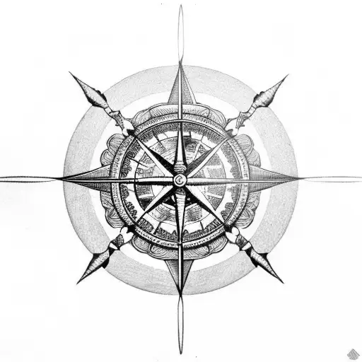 Pirate Ship With Hourglass Ans Compass