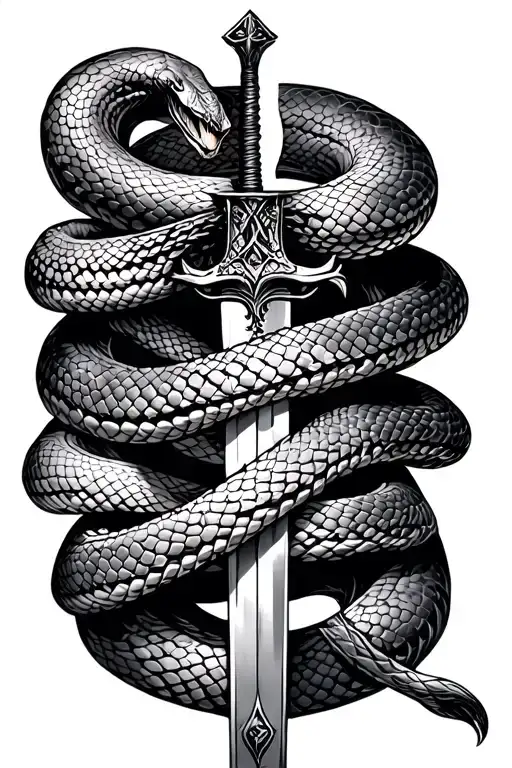 Snake Wrapped Around Dagger