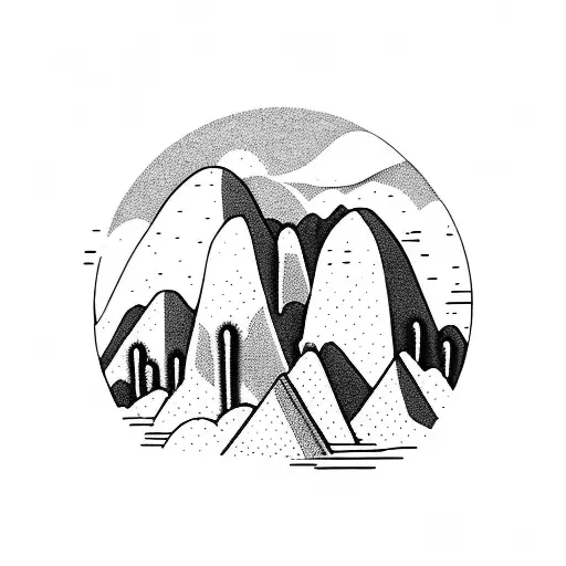 Mountains And Cactus