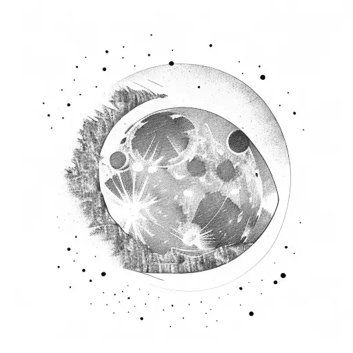 An Abstract Design Of The Moon Shining Over The Mountains Of Montana