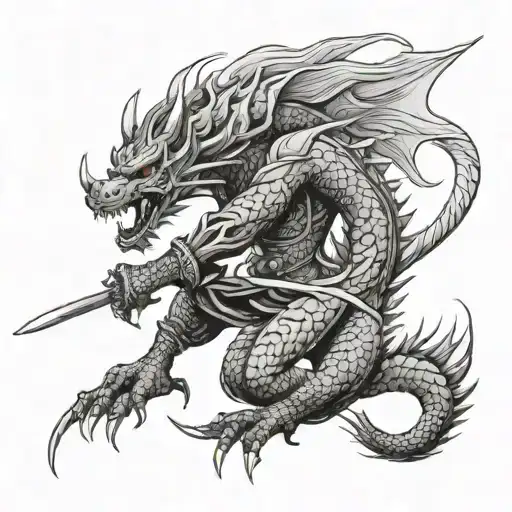 Japan Dragon Or Samurai Warrior