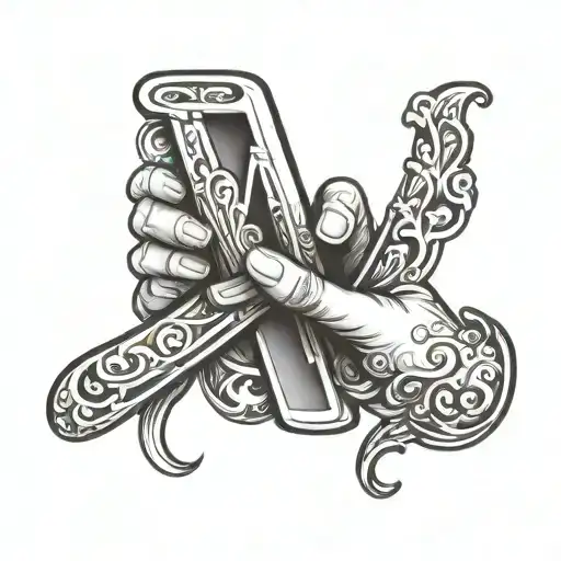 Letter M Baby Hand Holding