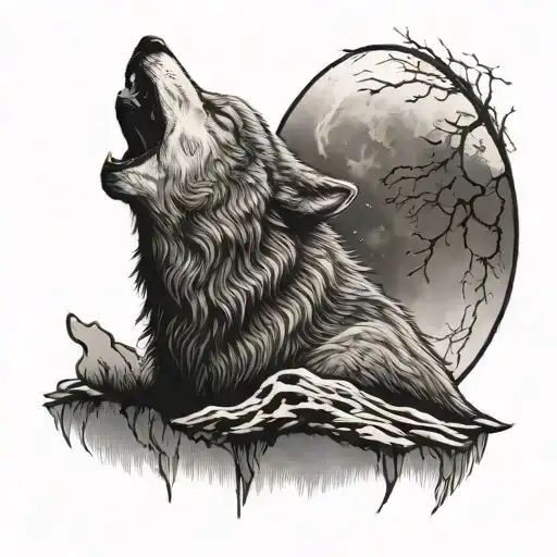 Wolf Howling At The Moon With Babayaga