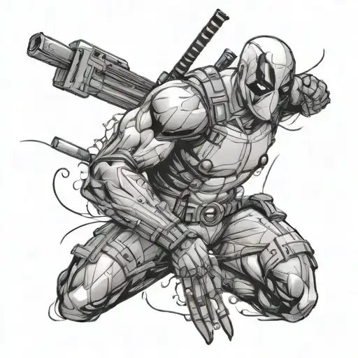 Deadpool Black And White