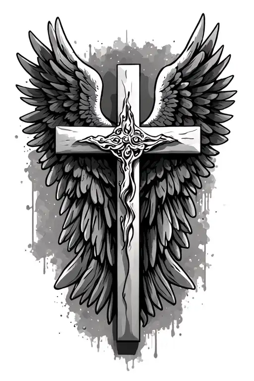 Cross With Angel Wings