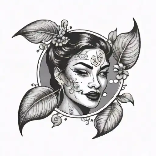 Half Moon Vintage Face Happy