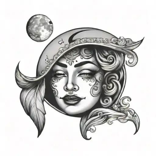 Half Moon Vintage Face Happy