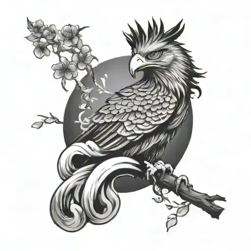 Eagle And Geisha Forearm Wallpaper