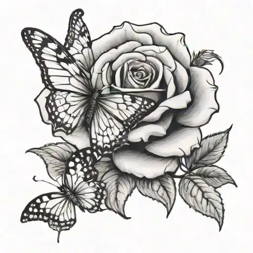 Rose With Butterfly