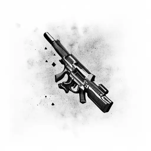 An Intricate Design Of A Gun Made Up Of Text About Serbia