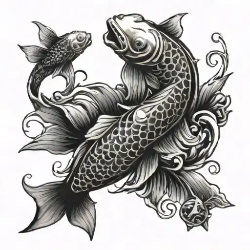 2 Sky Blue And Star Koi Fish