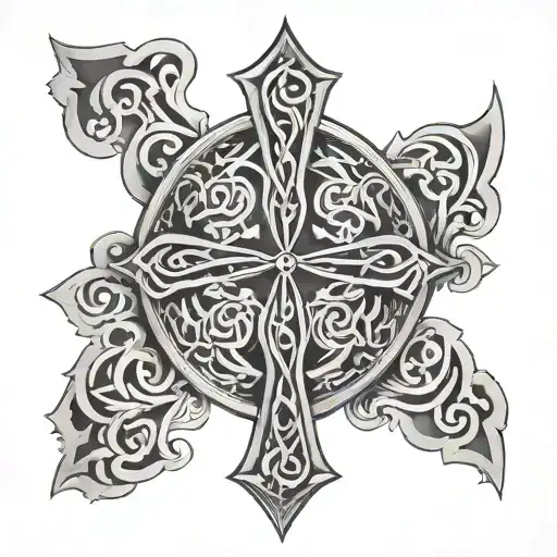 Cross Half Celtic And Half Italian