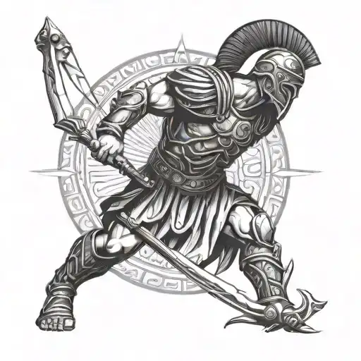 Gladiator With Sun Rising