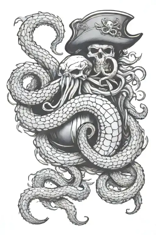 Kraken With Pirate