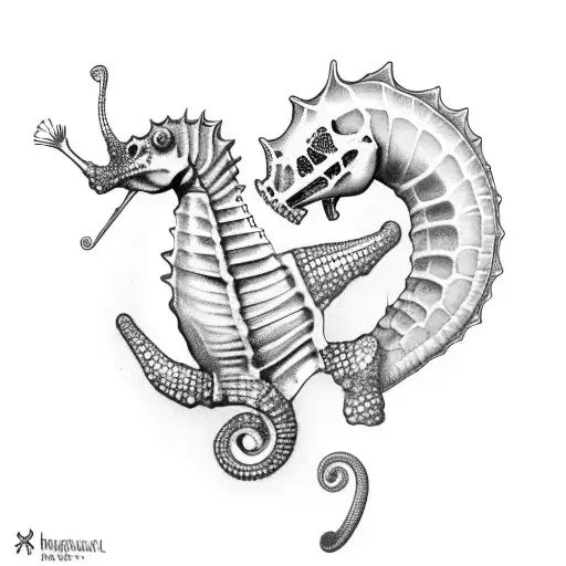 Seahorse With Skeleton