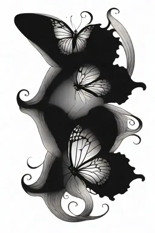 Butterfly And Moon Intertwined