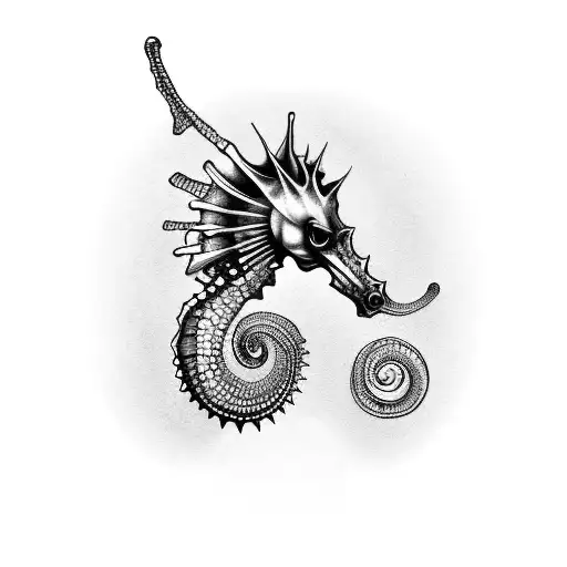 Seahorse With Skeleton