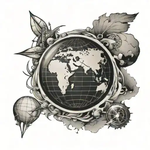 Coordinates Globe Surrounded