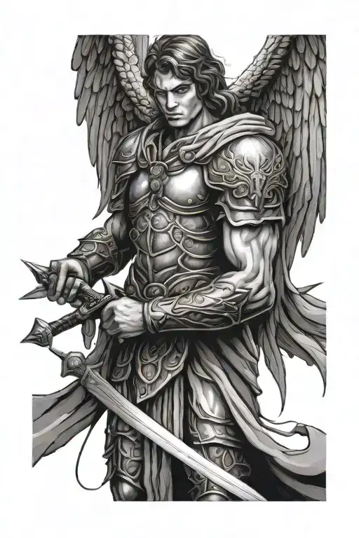 Warrior Angel Holding A Sword