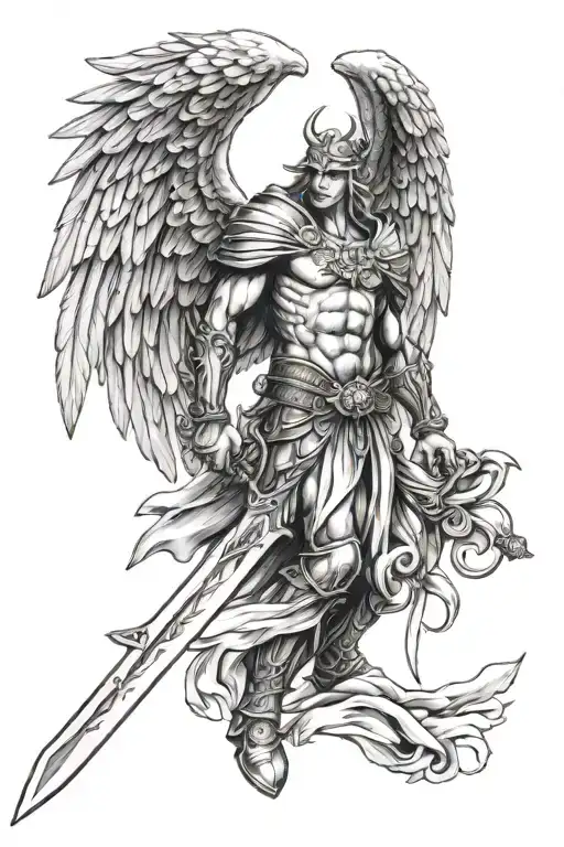 Warrior Angel Holding A Sword