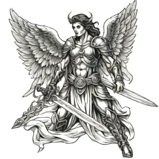 Warrior Angel Holding A Sword