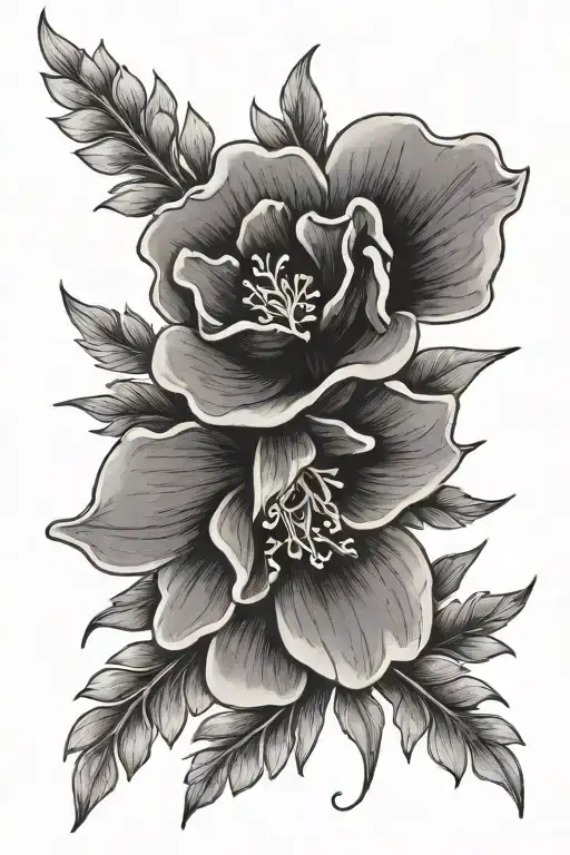 Script With A Small Lavender Flower