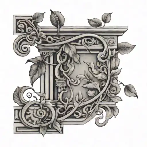 Greek Wall Wrapped In Vine