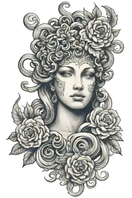 Greek Floral Medusa Greek Mythology