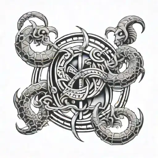 Scorpio Libra Virgo Zodiac Sign Intertwined Symbolizing