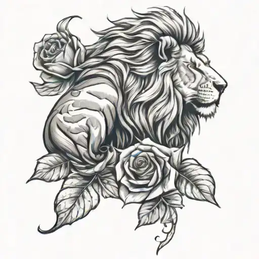 Lion Roses And Sunflowers