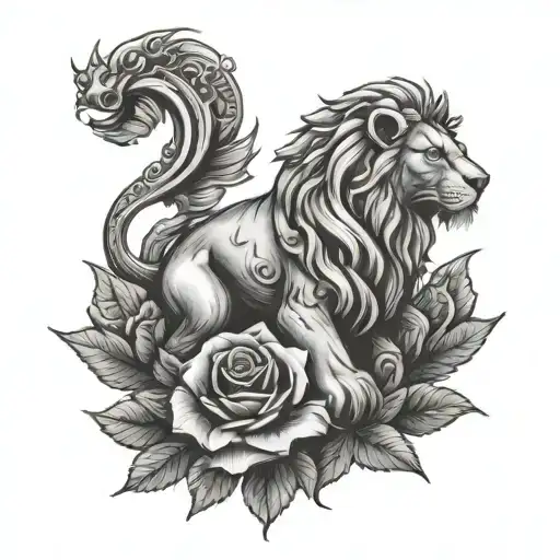 Rose Chess Piece Lion
