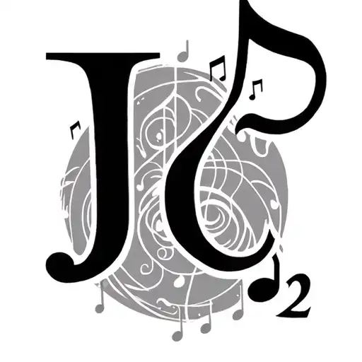 Draw Me A Tattoos With A Music Notes With The Initial Jc And A Small Letter 2