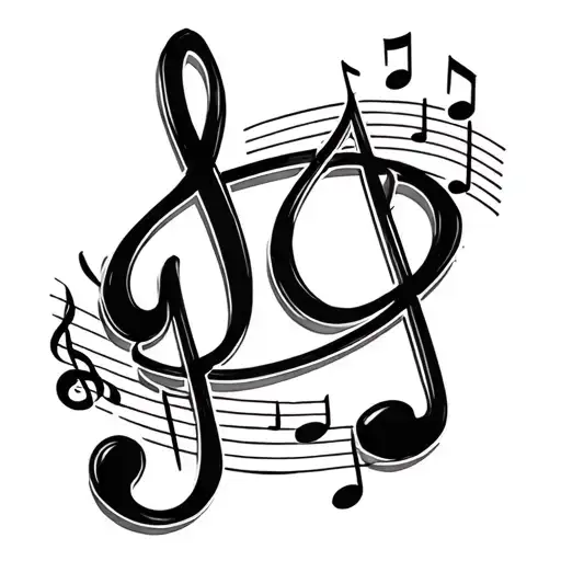 Draw Me A Tattoos With A Music Notes With The Initial Jc And A Small Letter 2