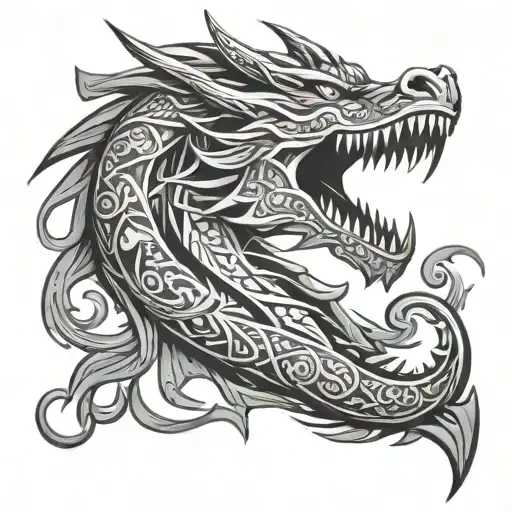 Tribal Dragon For Head
