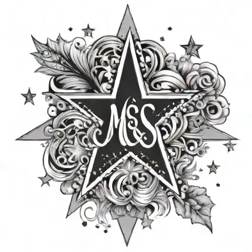 Name Magsie With Stars Background Black