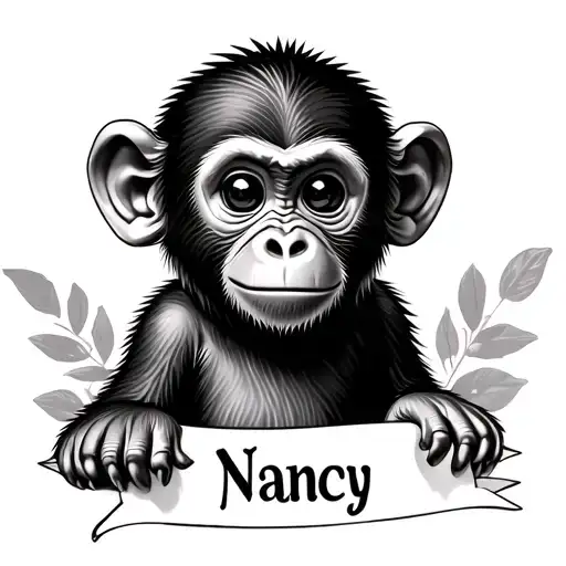 Baby Monkey That Has The Name Nancy By It