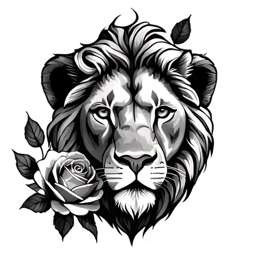 Lion And Rose