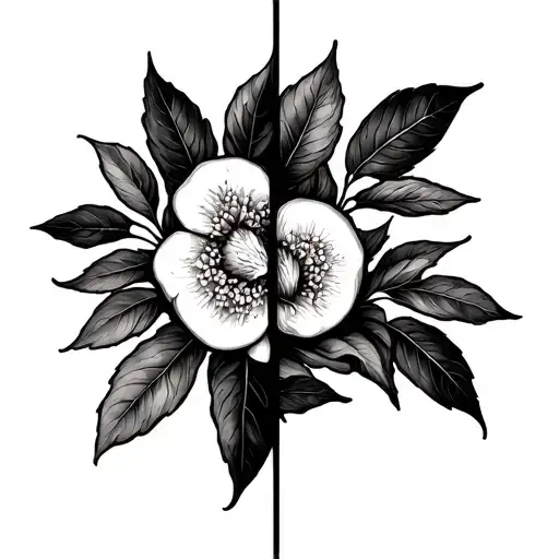 Forearm Tattoo Of Fig Tree Half In Bloom And Half Deac