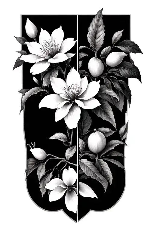 Fig Tree Half In Bloom And Half Deac