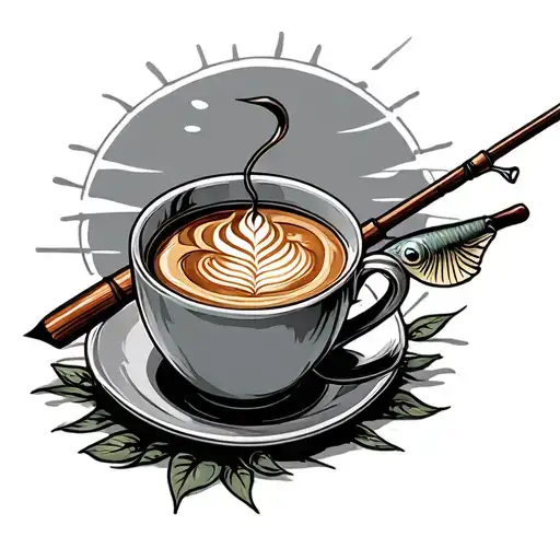 Coffee And Fishing Pole