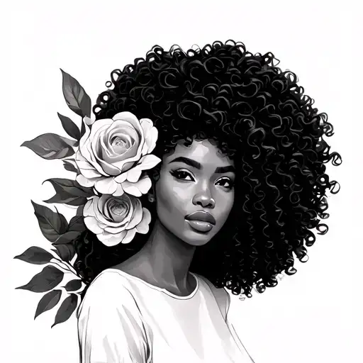 Black Woman With Curly Afro Healing From Past Divorce And Pain New Life With Love In Her Hair