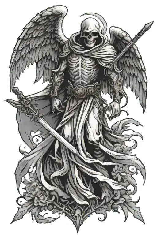 Reaper Falling Angel With Sword