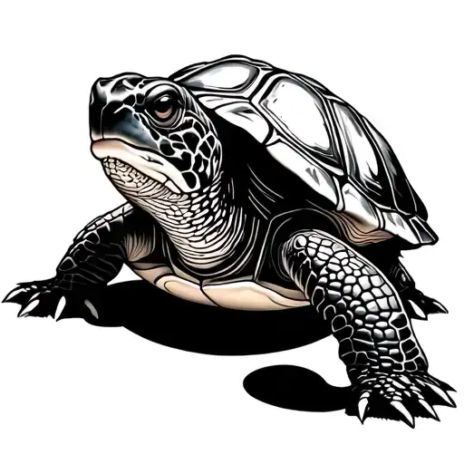 Polinesian Turtle Tatoo Included Several Animals Hidden