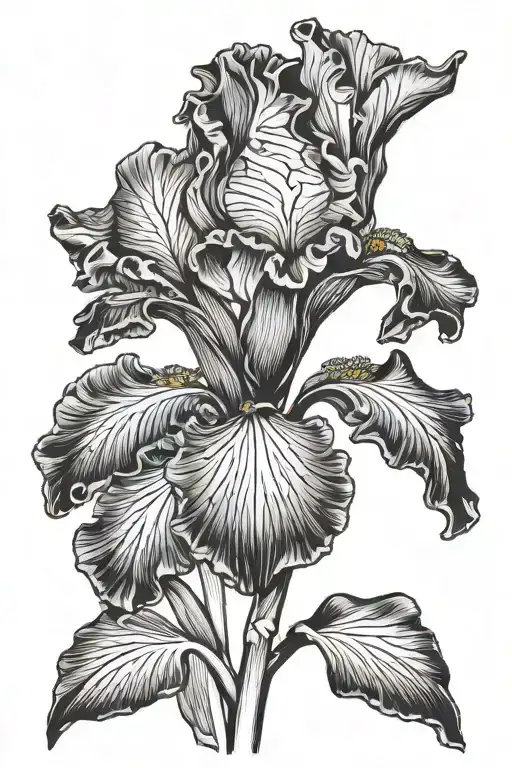 Iris Flower With Initial L Forming The Flower Stem