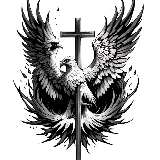 Cross Phoenix Rising From The Ashes