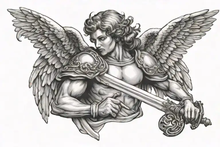 Angel Holding A Sword