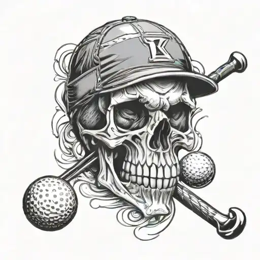 Skull And Golf And Hockey
