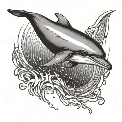 Dolphin And Rain Falling