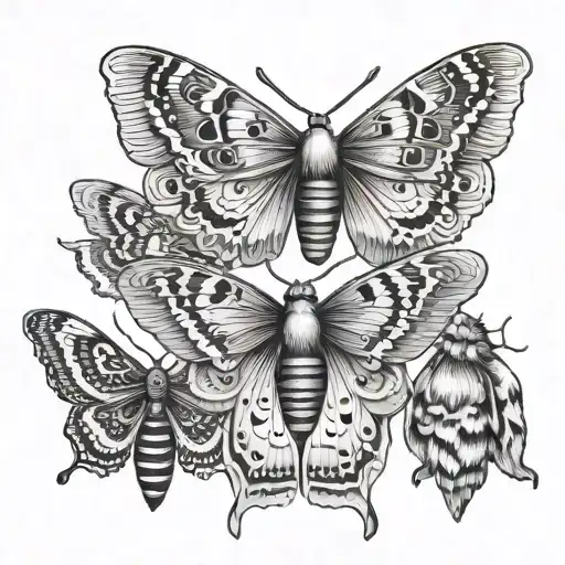 Moths Going In A Line