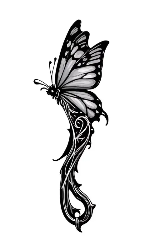 Elegant Butterfly Knife Intertwined